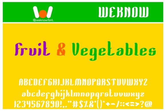 Fruit and Vegetables Font - Featured Image