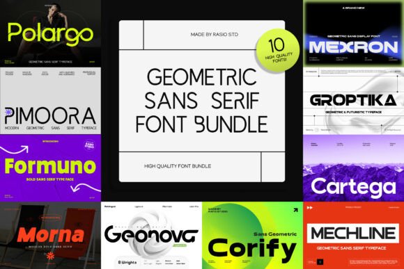 Geometric Sans Serif Bundle Font - Featured Image