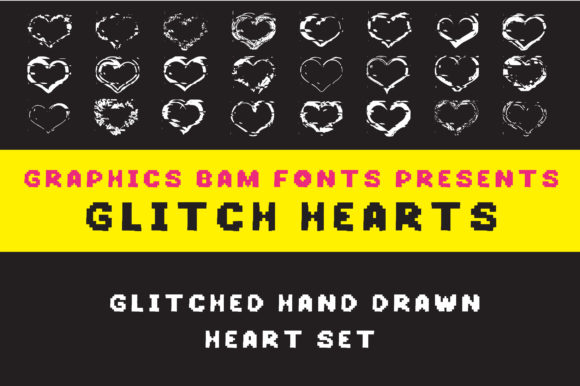 Glitch Hearts Font - Featured Image