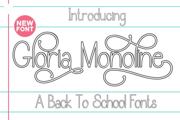 Gloria Monoline Outline Font - Featured Image