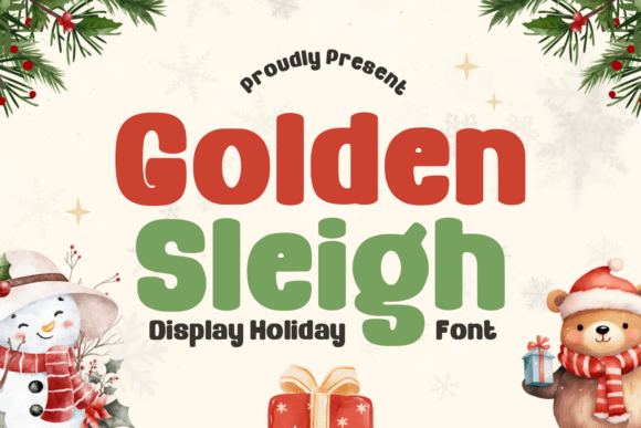 Golden Sleigh Font - Featured Image