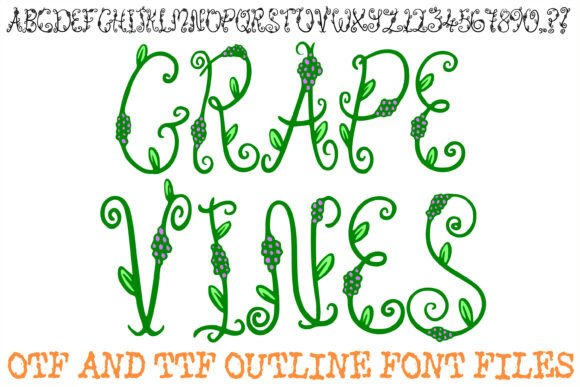 Grape Vine Whimsy Swirly Food Font - Featured Image