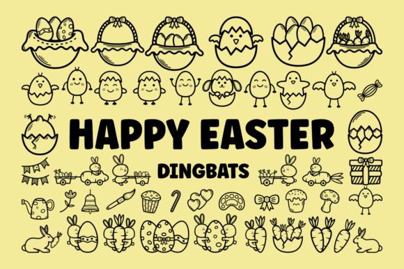 Happy Easter Dingbats Font - Featured Image