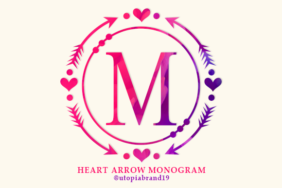 Heart Arrow Monogram Font - Featured Image