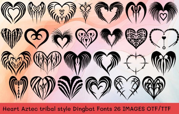 Heart Aztec Tribal Font - Featured Image