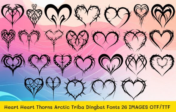 Heart Thorns Arctic Tribal Font - Featured Image